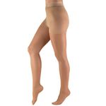 Truform Sheer Compression Pantyhose, 8-15 mmHg, Women's Shaping Tights, 20 Denier, Beige, X-Tall