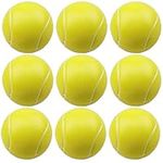 Gobesty Soft Foam Tennis Balls, 9 Pcs Foam Balls High Bounce Soft Balls Indoor Outdoor Sports Sponge Tennis Balls for Kids Boys & Girls And Adults (Yellow)