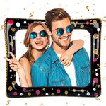 Inflatable Selfie Frame Photo Booth Props, Picture Frame Blow Up Party Prop, Large Funny Inflatable Photo Frame for Birthday Wedding Baby Shower Christmas Hen Party Decoration, Black 65 x 78cm