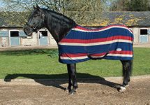 Rhinegold 0 Rhinegold Elite Travel/Day Fleece Rug, Burgundy Stripe, 6 3 UK