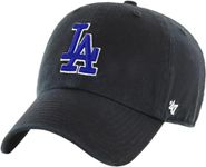 '47 MLB Alternate Clean Up Adjustable Hat, Adult, Black-blue Los Angeles Dodgers Hat, One Size