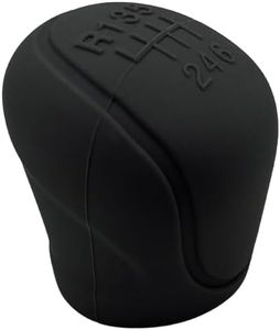 AUTOZOCO Funda Pomo Cambios Marcha Coche Antideslizante Negro, Cubierta de Perilla de palanca de Marchas, protector de pomo adherente, Funda palanca de cambios, Silicona, Universal, Negro, 6 Marchas