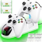 Controller Charger Station Compatible with Xbox Series/One-X/S/Elite, Charging Dock with 2x4800 mWh Rechargeable Battery Packs, Xbox Controller Battery Pack with 4 Battery Covers for Xbox Series/One