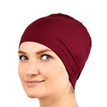 Jasmine Silk Bamboo Sleep Cap - Suitable for Chemo & Hair Loss - Cardani Chemo Cancer Hat (Burgundy)