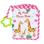 VNOM Baby Photo Album Soft Cloth Photo Book First Year Memory Album Shower Gift for Babies Newborns Toddlers & Kids,Holds 4x6 Inch Photos. (Pink)