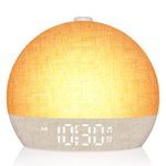 Wake Up Light Sunrise Alarm Clock,White Noise Machine with 30 Soothing Sounds,Stepless Dimmer Digital Alarm Clock Bedside Night Light 12 Colors, Alarm Clocks for Heavy Sleepers Adults/Kids/ Bedroom