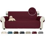 CHELZEN Latest Water Repellent Sofa Covers 3 Seater Non-Slip Sofa Slipcovers for Kids Dogs Pets Couch Cover Furniture Protector with Elastic Straps (Wine Red, 3 Seater)