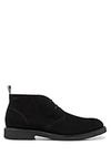 BOSS Mens Tunley Desb Desert boots in suede with signature-stripe pull loop Size 5