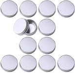 ZHIYE Aluminium Screw Pots, 12 pieces 15ml Tin Balm, Cosmetic Make Up Jar Round Cream Containers, Silver Color
