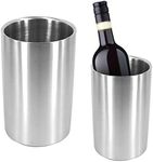 Wine Chiller Bucket, Champagne Bucket Double Wall Insulated Stainless Steel Wine Chiller Iceless Wine Cooler Ice Bucket
