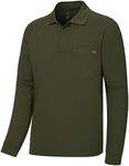Lightbare Men’s Performance Polo Shirt Moisture Wicking Quick Dry Tactical Pique Shirts Hiking Fishing Golf UPF 50 Army Green