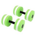 Topiky 2PCS Water Weights Dumbbells, Aquatic Exercise Dumbells, Water Aerobics Set for Aquatic Exercise, Aqua Fitness Barbells Exercise Hand Bars, Pool Fitness Equipment (Green)