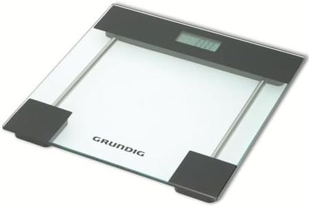 Grundig Bilancia digitale da bagno – Bilancia pesapersone – Vetro temperato – Max. 180 kg – Kilos, Pounds, Stones – Include 2 X AAA