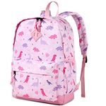 Toddler Backpack for Girls,VASCHY Cute Lightweight Water Resistant Preschool Backpack for Kindergarten Little Girls Bookbag Dinosaur