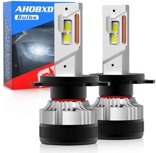 AHOBXD H4 LED Bulbs 6500K White with Fan Cooling Super Bright 9003/H4 60000LM 900% Plug and Play Car Fog Light Bulbs Pack of 2