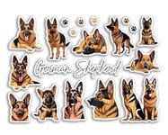 A5 Sticker Sheet German Shepherd Vinyl Stickers - Alsatian Dogs Puppys Pet Breeds Animals Scrapbooking Label Girls Boys Aesthetic #81516