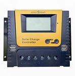 amiciSmart Solar Charge Controller, 4-Stage Intelligent Lithium Battery Regulator for Solar Panel with LCD Display USB Port 12V/24V/36V/48V (80A)