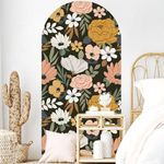 VePret Flower Arch Wall Decals Peel and Stick, Large Floral Vinyl Wall Stickers, Removable Leaves Home Decor Art Wallpaper for Bedroom Living Room Classroom Office