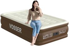 VOSSER Twin Air Mattress with Built-in Pump Raised,18inch High Thicken Firm Blow Up Mattress for Home&Guests,Inflatable Mattress with Soft Flocked Top, Air Bed with Carry Bag, Air Matress for Camping