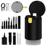 20 in 1 Multifunctional Cleaner Kit for Electronic Devices, Keyboard Cleaning Brush, Headphones Cleaner Kit for AirPods, Multi-Tool for Cleaning Laptop, Keyboard, Earbuds, Camera, Cellphones (Black)