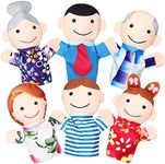 6 Pcs Family Style Hand Puppets Soft Plush Puppets Family Members Hand Puppets Cute Toys for Teachers Parents Shows Story Time Playtime Schools, Grandparents, Mom, Dad, Brother, Sister