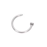 4youquality Small Thin Surgical Steel Open Nose Ring Nose Hoop Piercing Stud 7 Colour 3 Size UK (10MM, Silver)