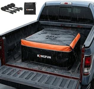Kingfun Truck Bed Cargo Bag, 26 Cubic Ft Waterproof Truck Bed Storage Bag with 4 Cam Buckles & Reflective Trim, Heavy Duty PVC Cargo Carrier Fits Any Pickup Truck for Camping, Travel & Moving