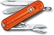 Victorinox Swiss Army Pocket Knife Classic SD with 7 Functions, Fire Opal Transparent