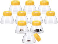 Navaris Bug Jars for Kids & Adults with Magnifier, Pack of 10 - Collector Jar for Bugs with Magnifying Glass View Lid - Humane Insect Catcher & Viewer Kit - Catch and Release Tool