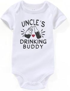 AIZFFZY Funny best uncle Baby Clothes uncle's Drinking Buddy baby outfits Baby Bodysuits Gifts, Uncle White, 3-6 Months