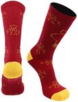 TCK Iowa State Cyclones Socks Mayhem Crew Socks (Cardinal/Gold, Large)