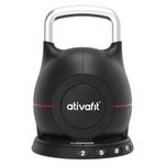 ATIVAFIT 20kg Adjustable Kettlebell 7 in 1 with Solid Aluminum Handle Quick Adjustment Weights With Safety Locking Systerm Space Saving Strength Training For Fitness Home Gym