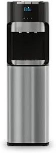 Brio Bottom Loading Water Cooler Dispenser for 5 Gallon Bottles - 3 Temperatures with Hot, Room & Cold Spouts, Child Safety Lock, LED Display with Empty Bottle Alert, Stainless Steel