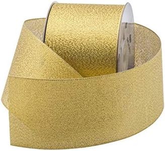 Royal Imports Metallic Sparkly Glitter Fabric Ribbon Roll for Christmas, Craft, Floral, Wedding, Sewing, Bow Making, Gift Wrapping, 25 Yards Spool, 2-3/4 Inch (#40), Gold