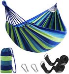 Anyoo Garden Cotton Hammock Comfortable Fabric Hammock with Tree Straps for Hanging Sturdy Hammock Up to 660lbs Portable Hammock with Travel Bag for Camping Outdoor/Indoor Patio Backyard