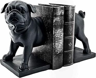 Bellaa 24360 Bulldog Bookend Pug Mascot Dog Statues 8"