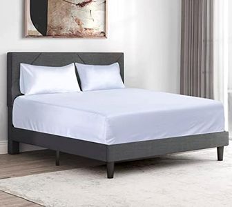 Fitted Sheet Extra Deep Pocket 16 inch (40cm) Bedding Easy Care Soft Brushed Microfibre Fabric Shrinkage and Fade Resistant Non Iron Bottom Fitted Sheet (White, Double)