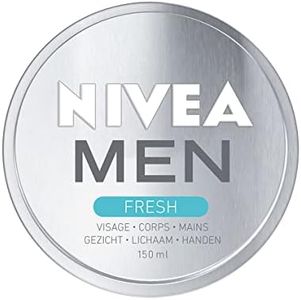 NIVEA MEN Gel fraîcheur visage, corps & mains (1 x 150 ml), Gel hydratant 24 h ultra-léger et non-collant, Soin 3-en-1 à l’extrait de menthe aquatique