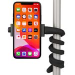 iTODOS Portable Flexible Cell Phone Holder Stand for Car, Kitchen, Desk, Grocery Shopping Cart,Compatible with iPhone, Android, GoPro, DSLR, Action Camera(Black)