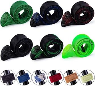 Koogel 6Set Fishing Rod Sleeve Rod Sock Rod Sleeve with 6pcs Rod Straps Belts Ties Fishing Gear Tools Accessories for Spinning Casting Sea for Flat or Pointed End/Spinning or Casting Rods