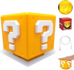 WYFAMILYTT Super Bros Night Light for Kids Question Square Led Light Mario Lamp USB Desktop Lamp Bedroom Lights Night Lamp Block Brick Gifts