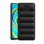 Plus Puffer Case Camera Protection Soft Back Cover for Redmi Note 9 Pro | Redmi Note 9 Pro Max | Redmi Note 10 Lite - Black