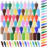 Wettarn 60 Pcs Art Sand 1.25 oz Sand Art Bottle Kits 60 Colors of Sand Art for Painting Kids DIY Drawing School Favor Wedding Decoration Vase Glass Crafty Collection