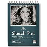 100 Sheets 9x12" Smooth Sketch Pad for Drawing - Spiral Bound Sketch Book for Drawing & Sketching 70lb - Drawing paper pad for Adults, Kids & Artists - Acid-Free Pads for Pencil, Pen, Marker