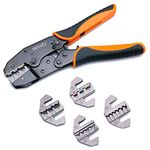 Wirefy Crimping Tool Set 5 PCS - Ratcheting Wire Crimper - for Heat Shrink, Nylon, Non-Insulated Connectors, Ferrule Terminals