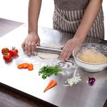 UrbanFix Counter Top Chopping Board Stainless Steel - Extra Large, 60x47x1.2cm Heavy Duty Multipurpose Worktop Platform with Round Edge | Hygiene, Easy to Clean + 25 MM Bend