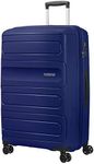 American Tourister Sunside - Spinner L Expandable Suitcase, 77 cm, 106/118 Litre, Blue (Dark Navy)