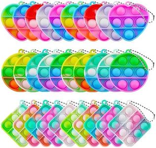 TOANWOD 30PCS Party Bag Fillers for Kids - Pop Fidget Toys Pack - Mini Keyring Sensory Party Favours Set - Birthday Box Stocking Keychain Gifts for Girls Boys