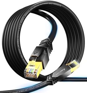 AMPCOM 6.6ft Cat8 Ethernet Cable Ultra Flexible, Super Soft Network Patch Cord High Speed 40Gbps 2000Mhz S/FTP Double Shielded Lan Cable For Gaming, PS5, PoE, 5G Internet, Router, Black