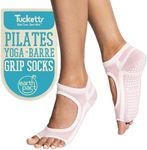 Tucketts Allegro Toeless Non-Slip Grip Socks - Anti Skid Yoga, Barre, Pilates, Home & Leisure, Pedicure - S/M - 1 pair Relaxing Petal